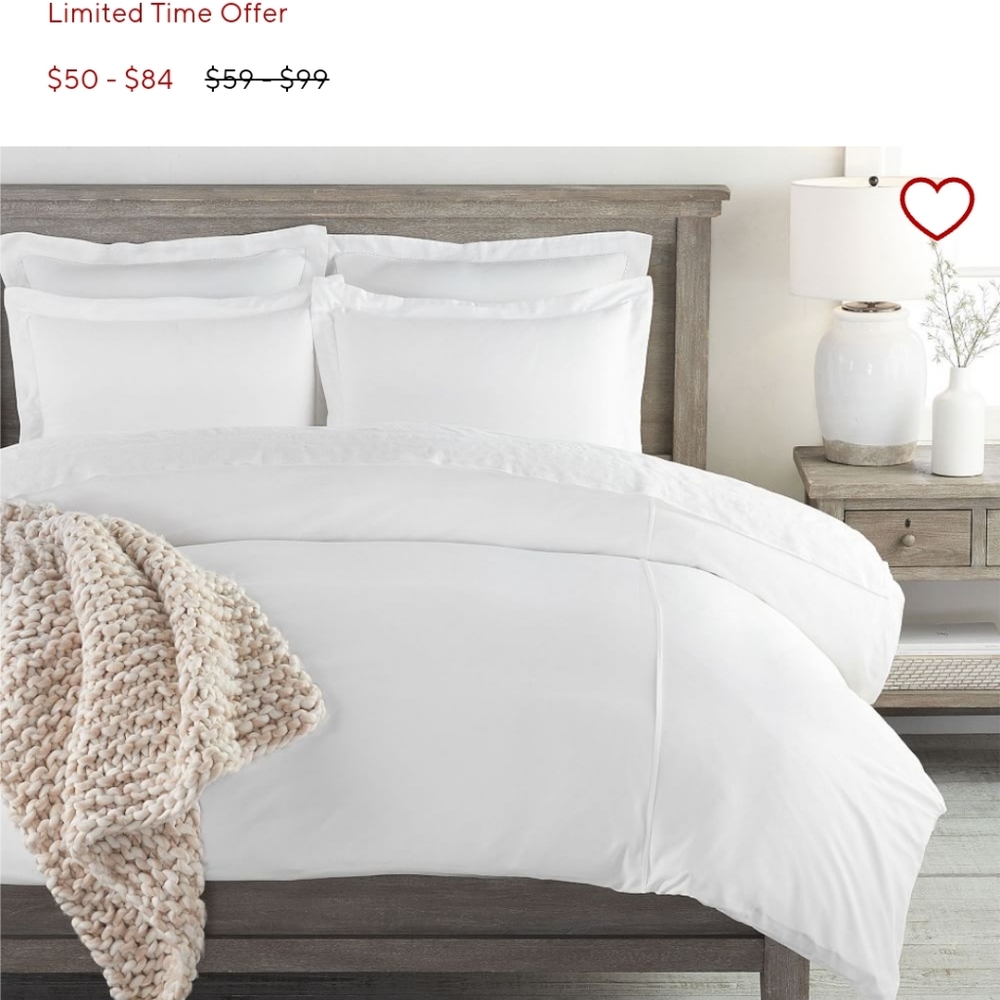 White Queen duvet bed comforter cover New. Birdseye design (states 91x94 on box)